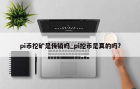 pi币挖矿是传销吗_pi挖币是真的吗?