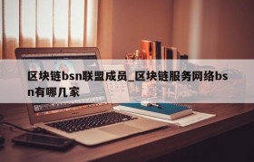 区块链bsn联盟成员_区块链服务网络bsn有哪几家